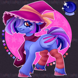 Size: 2000x2000 | Tagged: safe, artist:irinamar, imported from derpibooru, oc, oc only, bat pony, pony, clothes, hat, scarf, solo, witch hat