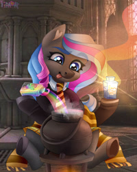 Size: 2400x3000 | Tagged: safe, artist:irinamar, imported from derpibooru, oc, oc only, oc:obabscribbler, earth pony, pony, brony tears, clothes, heart ears, kettle, necktie, scarf, skirt, solo, sweater, that gay shit, tongue out