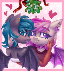 Size: 2700x3000 | Tagged: safe, artist:irinamar, imported from derpibooru, oc, oc only, oc:belfry towers, oc:violet moonflower, anthro, bat pony, bat pony oc