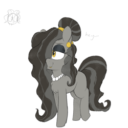 Size: 735x735 | Tagged: safe, artist:cherro, imported from derpibooru, oc, oc only, oc:beauty mark, earth pony, pony, female, jewelry, simple background, white background