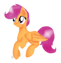 Size: 964x982 | Tagged: safe, artist:holomouse, imported from derpibooru, scootaloo, pegasus, pony, female, simple background, solo, white background