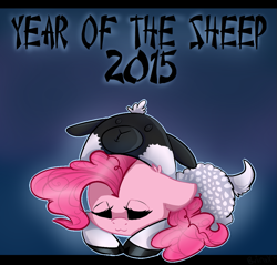 Size: 941x901 | Tagged: safe, artist:holomouse, imported from derpibooru, pinkie pie, pony, sheep, 2015, chinese new year, chinese zodiac, clothes, costume, female, solo, year of the sheep