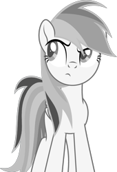 Size: 2179x3207 | Tagged: safe, artist:josephlu2021, imported from derpibooru, oc, oc only, oc:gray awesome dash, pegasus, pony, female, fixed, folded wings, monochrome, pegasus oc, pony oc, reupload, simple background, solo, transparent background, unamused, wings