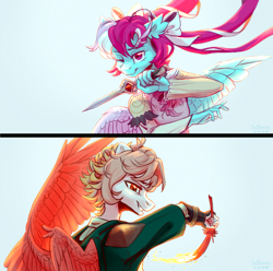 Size: 3597x3572 | Tagged: safe, artist:teaflower300, imported from derpibooru, oc, oc only, anthro, pegasus