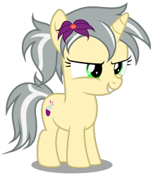 Size: 3050x3510 | Tagged: safe, artist:strategypony, imported from derpibooru, oc, oc only, oc:mercury shine, pony, unicorn, cutie mark, female, filly, flower, flower in hair, foal, simple background, smiling, solo, standing, transparent background