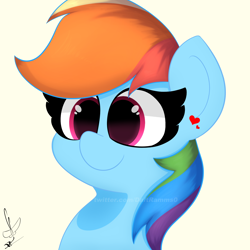 Size: 2000x2000 | Tagged: safe, artist:daftramms, imported from derpibooru, rainbow dash, pegasus, pony, cute, simple background, solo