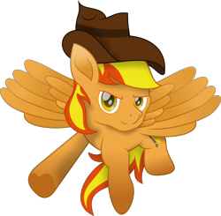 Size: 7779x7613 | Tagged: safe, artist:lincolnbrewsterfan, imported from derpibooru, oc, oc only, oc:firey ratchet, pegasus, pony, .svg available, absurd resolution, amber eyes, colored eyebrows, colored pupils, determination, determined, determined face, determined look, determined smile, fedora, fire, flying, golden eyes, hat, heart, hoof heart, inkscape, looking at you, male, mane, movie accurate, pegasus oc, prehensile tail, simple background, smiling, smiling at you, smirk, spread wings, stallion, stallion oc, svg, tail, tail hold, transparent background, two toned mane, two toned tail, vector, wings, wrench