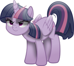 Size: 3523x3110 | Tagged: safe, artist:lincolnbrewsterfan, imported from derpibooru, mean twilight sparkle, twilight sparkle, alicorn, pony, my little pony: the movie, rainbow roadtrip, the mean 6, .svg available, adorabolical, clone, colored pupils, cropped, cute, face down ass up, female, high res, kubrick stare, looking up, mare, movie accurate, multicolored hair, multicolored mane, multicolored tail, plotting your demise, shading, simple background, sinister, smiling, smirk, smug, smuglight sparkle, solo, svg, tail, transparent background, twilight sparkle (alicorn), vector, you need me