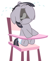 Size: 821x973 | Tagged: safe, anonymous artist, artist:mighty355, edit, imported from derpibooru, twilight sparkle, pony, unicorn, baby, baby pony, babylight sparkle, chair, crying, crying baby, crying newborn baby, crying newborn infant, crylight sparkle, diaper, discorded, discorded twilight, female, floppy ears, highchair, hungry, infant, infant twilight, newborn, newborn foal, open mouth, simple background, solo, transparent background, twilight tragedy, unicorn twilight, vector, white diaper, younger