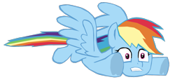 Size: 1181x554 | Tagged: safe, artist:benpictures1, imported from derpibooru, rainbow dash, pegasus, pony, my little pony: the movie, cute, dashabetes, female, flying, frog (hoof), gritted teeth, inkscape, mare, scared, simple background, solo, teeth, transparent background, underhoof, vector