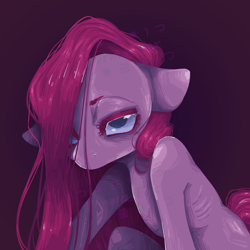 Size: 2800x2800 | Tagged: safe, artist:permafox, imported from derpibooru, pinkie pie, earth pony, semi-anthro, lidded eyes, looking at you, pinkamena diane pie, ribs, skinny, solo