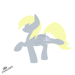 Size: 1024x1024 | Tagged: safe, artist:artponie, imported from derpibooru, derpy hooves, pegasus, pony, 2015, female, mare, no eyes, simple background, solo, white background