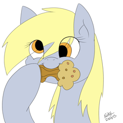 Size: 1024x1024 | Tagged: safe, artist:artponie, imported from derpibooru, derpy hooves, pegasus, pony, 2015, female, food, mare, muffin, old art, simple background, solo, white background