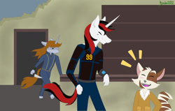 Size: 1280x812 | Tagged: safe, artist:spectrum205, imported from derpibooru, oc, oc:blackjack, oc:littlepip, anthro, fallout equestria, fallout equestria: project horizons