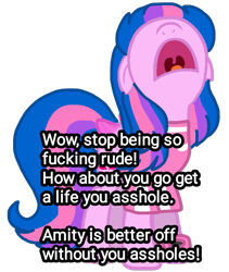 Size: 821x973 | Tagged: safe, imported from ponybooru, oc, oc only, oc:hsu amity, autistic screeching, simple background, solo, transparent background, vulgar, yelling