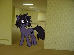 Size: 2048x1536 | Tagged: safe, artist:sleepymist, imported from derpibooru, oc, oc only, oc:mist avalon, unicorn, emo, goth, horn, solo, the backrooms, unicorn oc