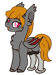 Size: 351x466 | Tagged: safe, artist:_ragd0ll__, imported from derpibooru, oc, oc only, bat pony, art trade, simple background, solo, white background