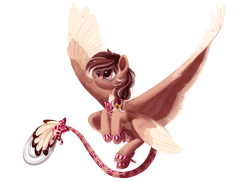 Size: 3000x2182 | Tagged: safe, artist:joellethenose, imported from derpibooru, oc, oc only, oc:confetti chimes, pegasus, pony, high res, leonine tail, multiple wings, ribbon, simple background, solo, tail, transparent background, wings