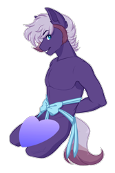 Size: 1200x1800 | Tagged: safe, artist:purplegrim40, imported from derpibooru, oc, oc only, anthro, earth pony, arm behind back, censored, commission, earth pony oc, facial hair, heart, male, simple background, solo, transparent background, ych result