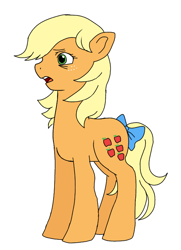 Size: 568x784 | Tagged: safe, imported from derpibooru, applejack (g1), earth pony, pony, female, mare, simple background, solo, white background