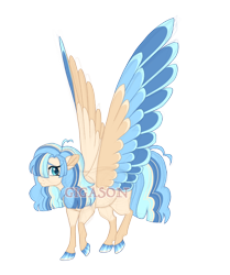 Size: 3360x4018 | Tagged: safe, artist:gigason, imported from derpibooru, oc, oc only, oc:cloudy sky, pegasus, pony, colored wings, female, magical lesbian spawn, mare, multicolored wings, obtrusive watermark, offspring, parent:coco pommel, parent:vapor trail, simple background, solo, transparent background, watermark, wings