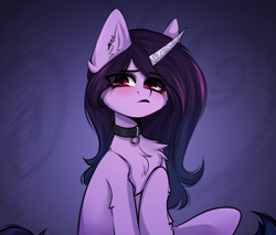 Size: 4000x3400 | Tagged: safe, artist:kutoshi, imported from derpibooru, izzy moonbow, pony, unicorn, chest fluff, choker, female, g5, goth, goth izzy, mare, solo