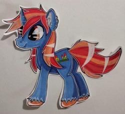 Size: 3000x2743 | Tagged: safe, artist:annuthecatgirl, imported from derpibooru, oc, oc only, oc:dusk beats, pony, unicorn, butt, plot, solo, traditional art