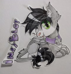Size: 2743x2861 | Tagged: safe, artist:annuthecatgirl, imported from derpibooru, oc, oc only, oc:inky blot, pony, solo, traditional art