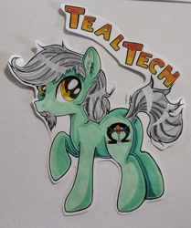 Size: 2525x3027 | Tagged: safe, artist:annuthecatgirl, imported from derpibooru, oc, oc only, oc:teal tech, earth pony, pony, butt, plot, traditional art