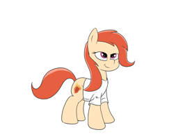 Size: 2000x1600 | Tagged: safe, artist:amateur-draw, imported from derpibooru, oc, oc:phosphor flame, earth pony, pony, clothes, female, mare, shirt, simple background, solo, white background