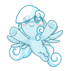 Size: 983x959 | Tagged: safe, artist:gouzitongxue23284, imported from derpibooru, oc, oc:snowdrop, pegasus, pony, blushing, female, filly, flying, foal, simple background, smiling, solo, spread wings, transparent background, wings