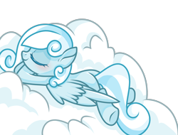 Size: 2048x1556 | Tagged: safe, artist:gouzitongxue23284, imported from derpibooru, oc, oc:snowdrop, pegasus, pony, blushing, cloud, eyes closed, female, filly, foal, lying down, lying on a cloud, on a cloud, simple background, sleeping, smiling, solo, transparent background
