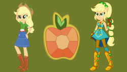 Size: 1280x720 | Tagged: safe, artist:amadondawn, imported from twibooru, applejack, equestria girls, crystal guardian, image, needs more jpeg, solo