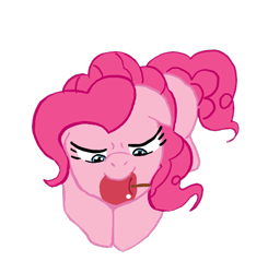 Size: 479x489 | Tagged: safe, artist:forest0816, imported from derpibooru, pinkie pie, earth pony, pony, apple, female, food, herbivore, mare, mouth hold, simple background, solo, transparent background