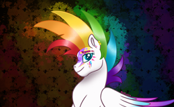 Size: 3069x1886 | Tagged: safe, artist:bella-pink-savage, imported from derpibooru, zipp storm, pegasus, pony, spoiler:g5, spoiler:my little pony: tell your tale, spoiler:tyts01e22, abstract background, alternate hairstyle, dyed mane, ear piercing, female, g5, high res, looking at you, makeup, mare, multicolored hair, my little pony: tell your tale, piercing, rainbow hair, smiling, smiling at you, solo, zipp's yes day