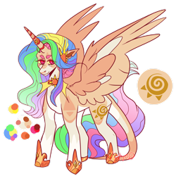 Size: 1920x1920 | Tagged: safe, artist:mintyo0s, imported from derpibooru, princess celestia, alicorn, pony, female, hoof shoes, horn, horn ring, mare, redesign, ring, simple background, solo, story included, transparent background