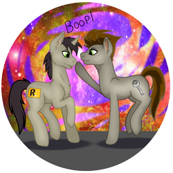 Size: 1024x1024 | Tagged: safe, artist:ohiko, imported from derpibooru, oc, oc:max gadget, oc:morozov, boop, boop nose, vector