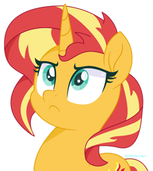 Size: 1280x1426 | Tagged: safe, artist:pastelspringsfim, imported from derpibooru, sunset shimmer, pony, unicorn, equestria girls, base used, confused, female, mare, movie accurate, simple background, solo, transparent background