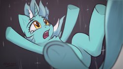 Size: 1920x1080 | Tagged: safe, artist:d3f4ult_4rt1st, imported from derpibooru, lyra heartstrings, pony, unicorn, colored sketch, crying, falling, female, mare, sad, solo, underhoof