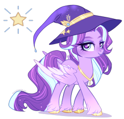 Size: 1557x1492 | Tagged: safe, artist:gihhbloonde, imported from derpibooru, oc, oc only, pegasus, pony, female, hat, magical lesbian spawn, mare, offspring, parent:pipp petals, parent:trixie, parents:pixie, simple background, solo, transparent background, witch hat