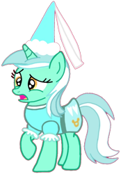 Size: 720x1035 | Tagged: safe, artist:veggie55, edit, imported from derpibooru, lyra heartstrings, pony, unicorn, clothes, concerned, confused, dress, dressup, hat, hennin, open mouth, princess, princess lyra heartstrings, simple background, solo, transparent background, upset, wat, wtf, wtf face