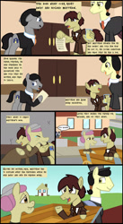 Size: 1280x2336 | Tagged: safe, artist:mr100dragon100, imported from derpibooru, earth pony, pegasus, comic:a house divided, adam (frankenstein monster), boss, comic, dark forest au's matthew, elderly, female, male, mother and child, mother and son, secretary, workhouse