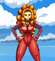 Size: 1700x1900 | Tagged: safe, artist:zachc, imported from derpibooru, adagio dazzle, human, equestria girls, bodysuit, breasts, busty adagio dazzle, clothes, cosplay, costume, female, looking at you, neon genesis evangelion, plugsuit, solo, souryuu asuka langley