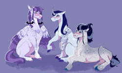 Size: 1920x1161 | Tagged: safe, artist:glorymoon, imported from derpibooru, inky rose, moonlight raven, snow hope, earth pony, pegasus, pony, unicorn