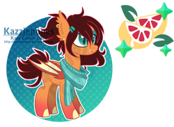 Size: 1024x747 | Tagged: safe, artist:kazziepones, imported from derpibooru, oc, oc only, oc:blood orange, bat pony, pony, clothes, female, mare, scarf, simple background, solo, transparent background