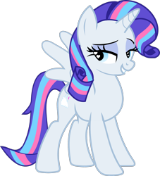 Size: 1500x1649 | Tagged: safe, artist:rarity3257, imported from derpibooru, rarity, oc, oc:stardust falken, alicorn, pony, alicorn oc, bedroom eyes, cute, heart, heart eyes, horn, inkscape, simple background, transparent background, vector, wingding eyes, wings