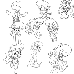 Size: 1000x1000 | Tagged: safe, artist:la hum, imported from derpibooru, oc, oc only, oc:headless female pegasus, pegasus, pony, monochrome, pegasus oc, sketch, sketch dump