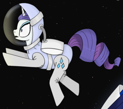 Size: 1440x1281 | Tagged: safe, artist:weronika2808, imported from derpibooru, rarity, pony, unicorn, astronaut, cropped, female, mare, solo, space, spacesuit