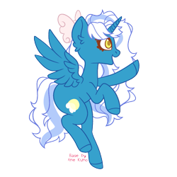 Size: 861x860 | Tagged: safe, artist:spotenyx, imported from derpibooru, oc, oc:fleurbelle, alicorn, pony, alicorn oc, bow, female, hair bow, horn, mare, simple background, solo, transparent background, wings, yellow eyes
