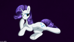 Size: 3840x2160 | Tagged: safe, artist:leoliu0491, imported from derpibooru, rarity, pony, unicorn, 4k, eyebrows, eyeshadow, female, high res, lying down, makeup, mare, on side, signature, simple background, smiling, solo
